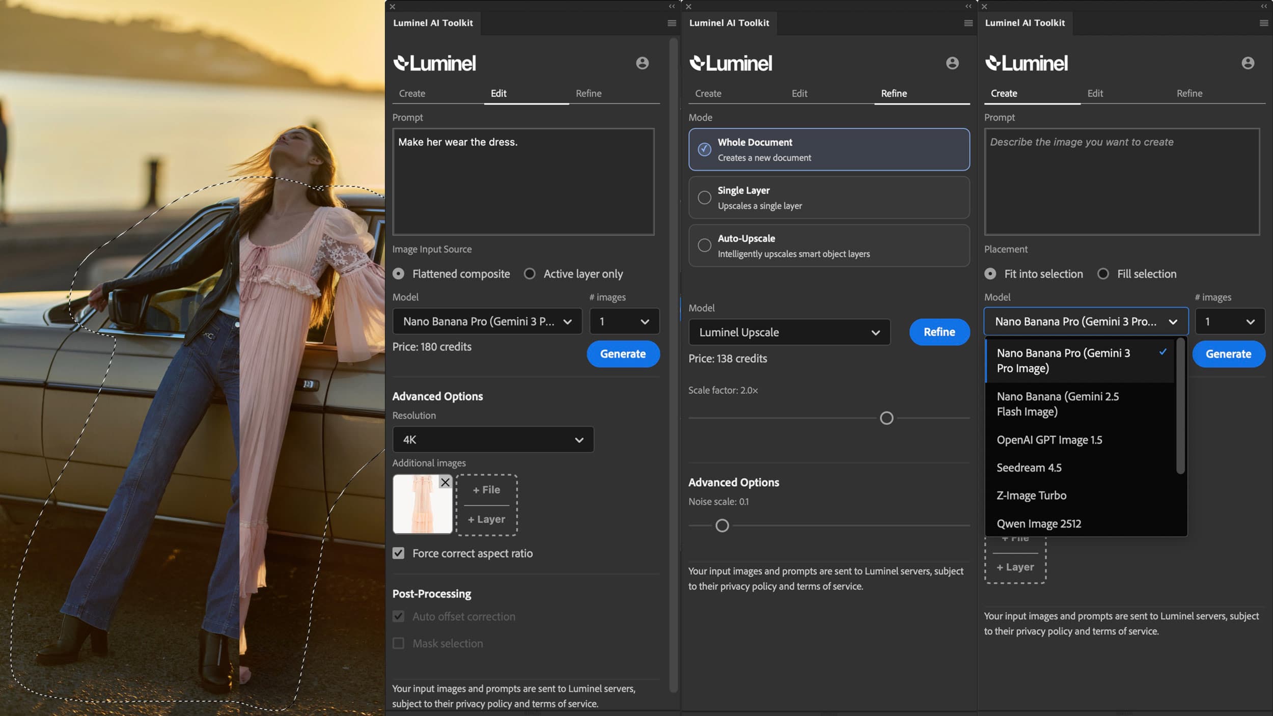 Luminel Photoshop 4K AI toolkit banner